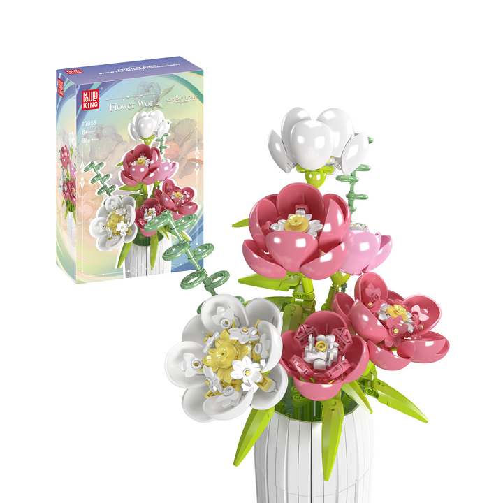 Matrijzenkoning 10059 Pioenbloemen boeket bouwpakket | 866 stuks