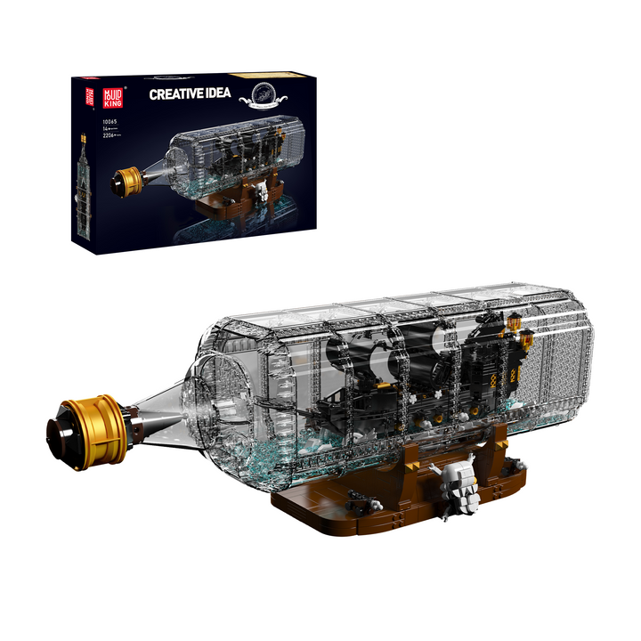 Mould King 10065 Schwarzes Piratenschiff-in-der-Flasche-Bauset | 2.206 Teile