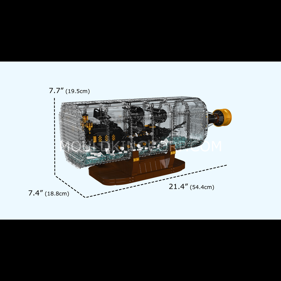 Mould King 10065 Schwarzes Piratenschiff-in-der-Flasche-Bauset | 2.206 Teile