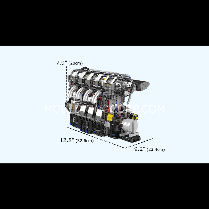 Mould King 10087 Motorised L4 Gasoline Engine Building Set | 1,787 Pcs