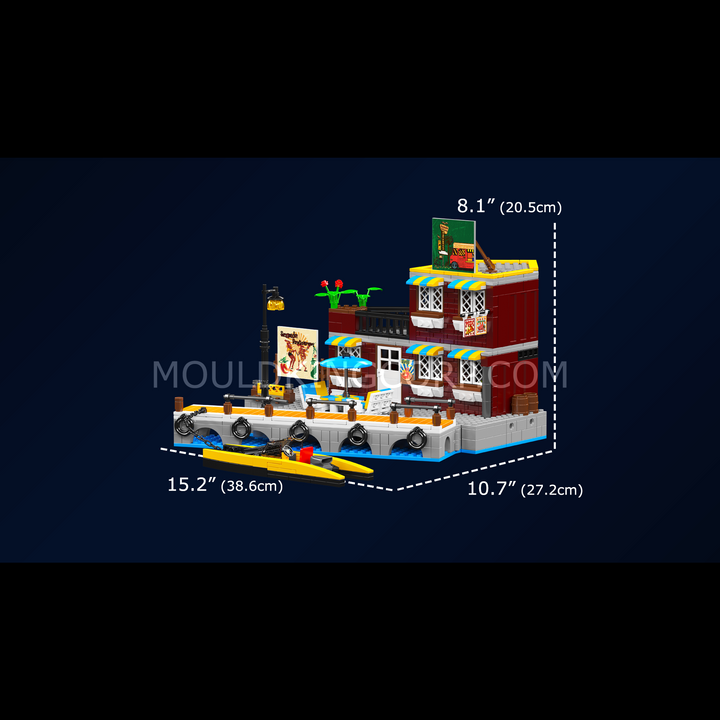 Mould King 10143 Seaside Restaurant Block Building Set | 989 Pcs