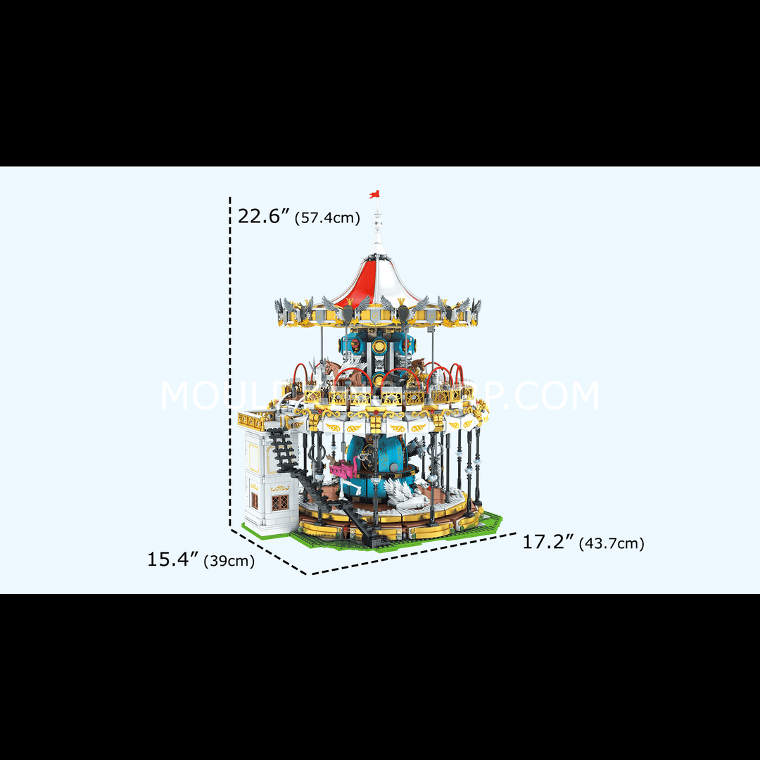 MOULD KING 11011 Motorisiertes Karussell mit LED-Leuchten, Bausatz | 5.086 Teile