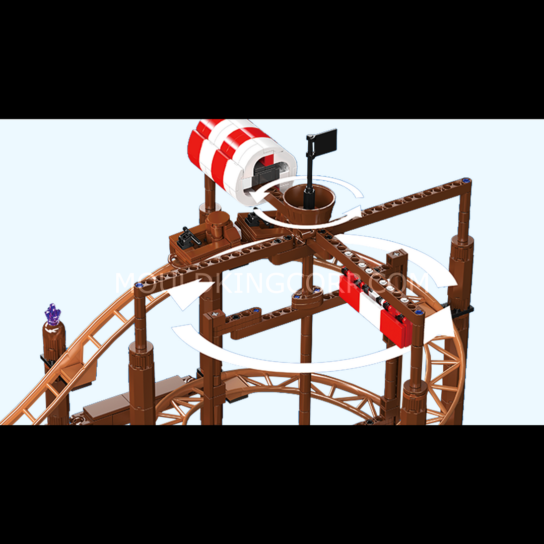 Mould King 11013 Jeu de construction de montagnes russes à double hélice | 2 174 pièces