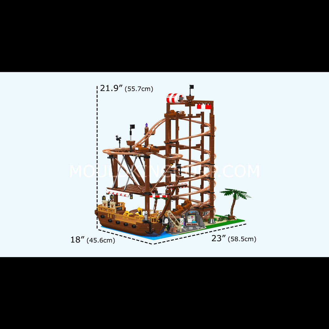 Mould King 11013 Jeu de construction de montagnes russes à double hélice | 2 174 pièces