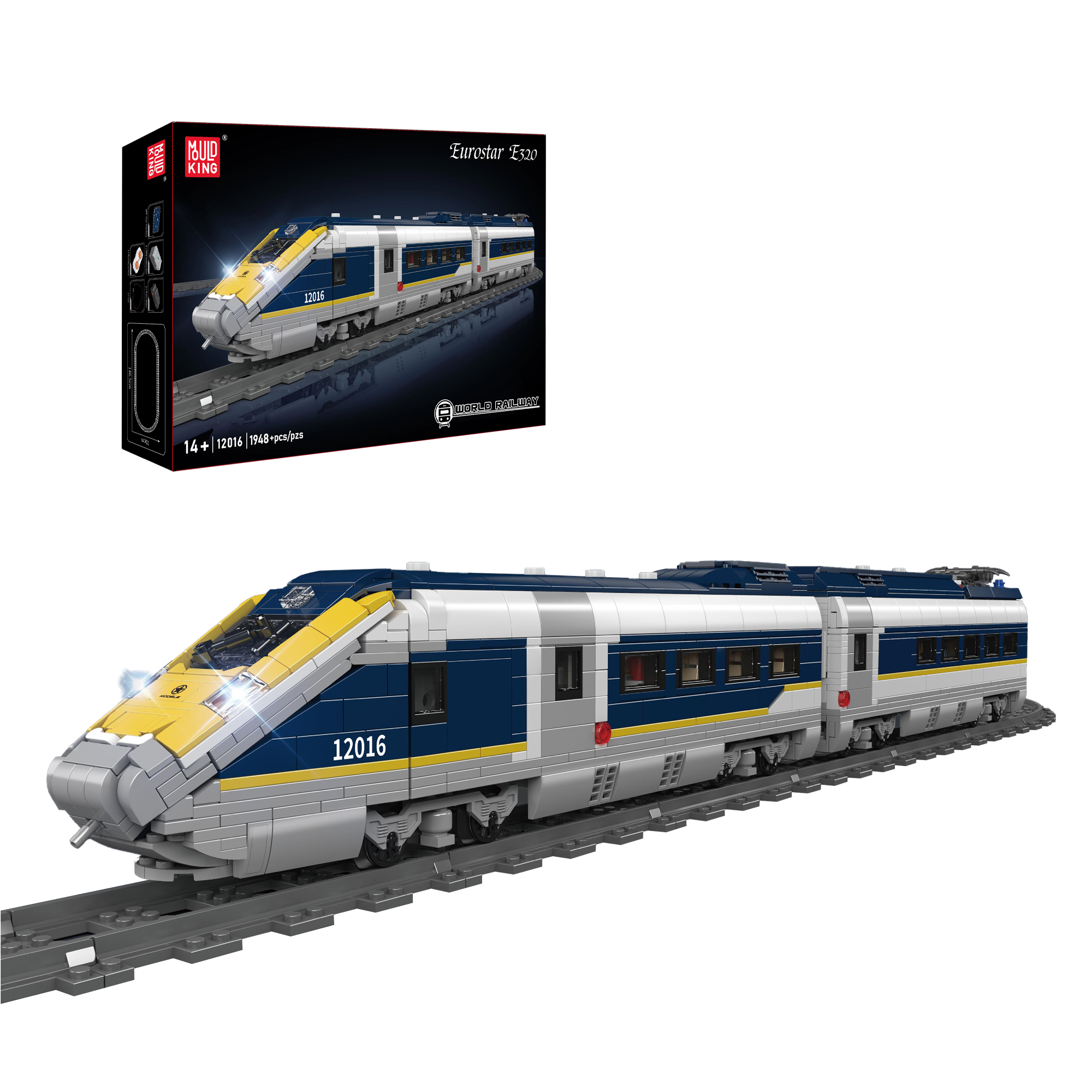 Mould King 12016 Eurostar E320 High-Speed Train Building Set