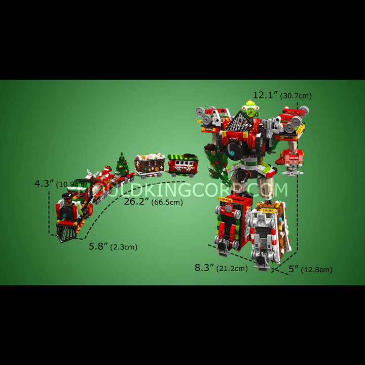 Mould King 12028 Ensemble de construction de train de Noël Transformer 2 en 1 | 1 522 pièces