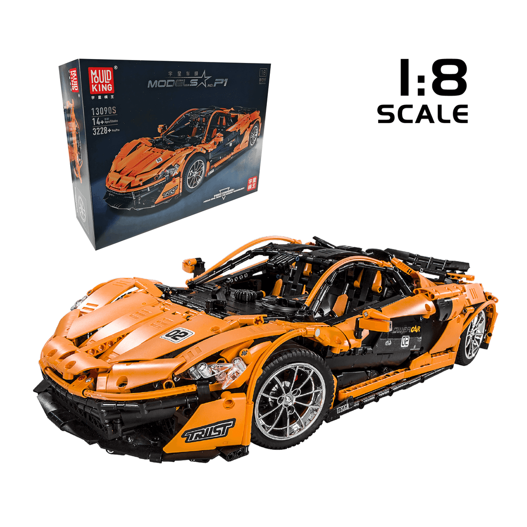 Mallenkoning 13090S P1 Volcano Gele Raceauto Afstandsbediening Bouwpakket | 3.228 PAKS