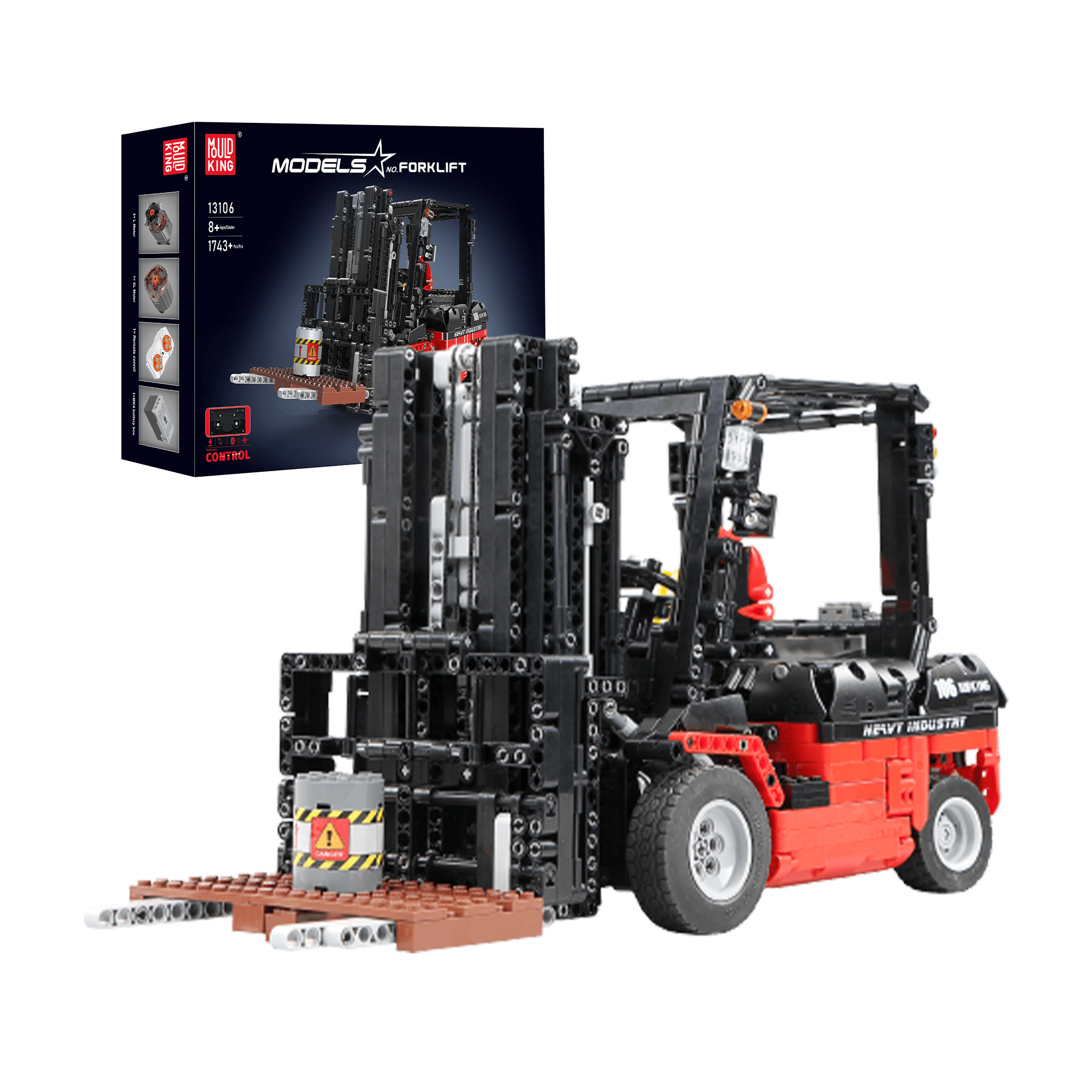  Mould King 13106 Forklift Truck Building Block Kit, MOC Remote  Control Heavy-Duty Shelf Lifted Truck Model Toy, Gift Toys for Kids Age 8+/  Adult (1,719 Pieces) : Toys & Games