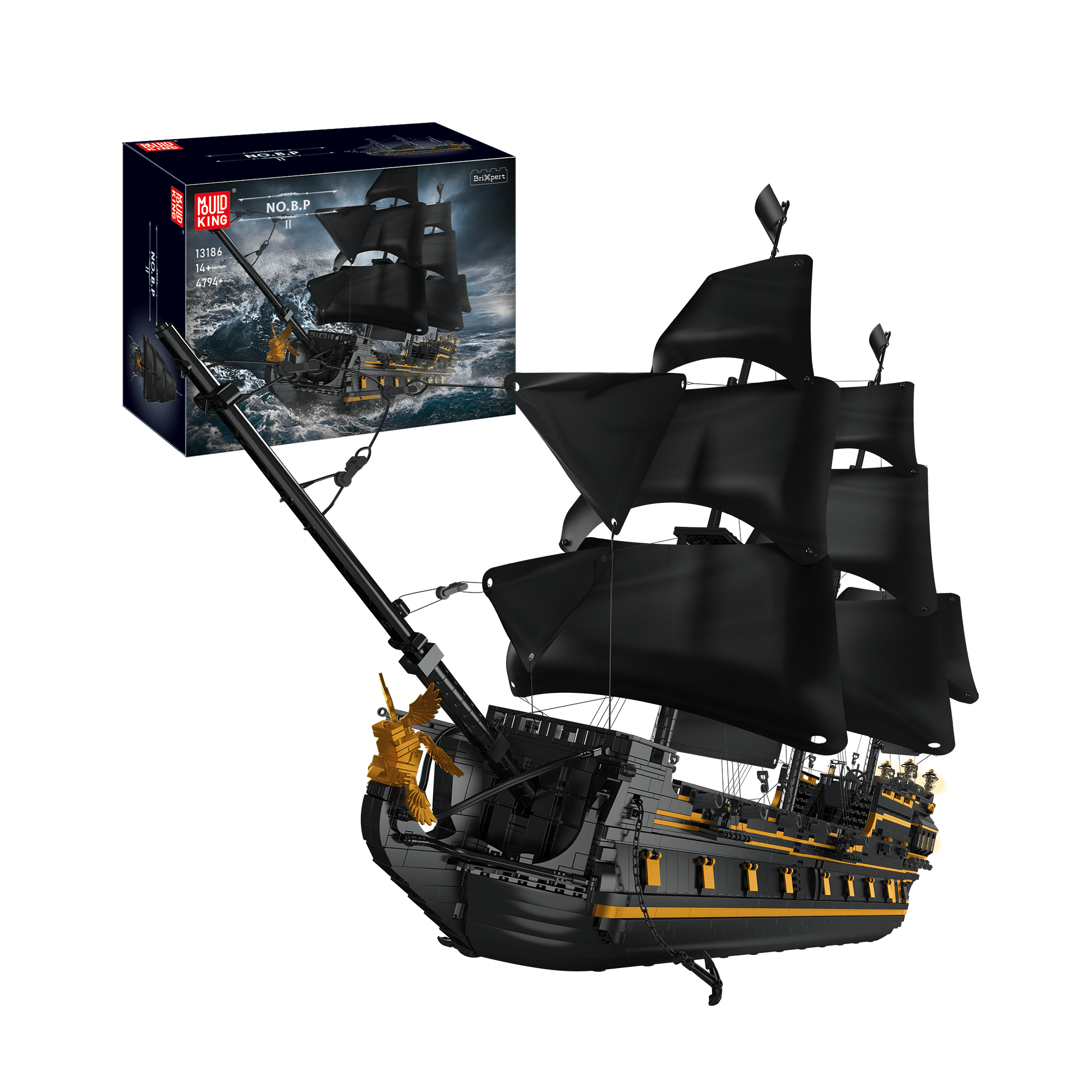 MOULD KING 13186 Black Ship Building Model Set 4 794 PCS Mould