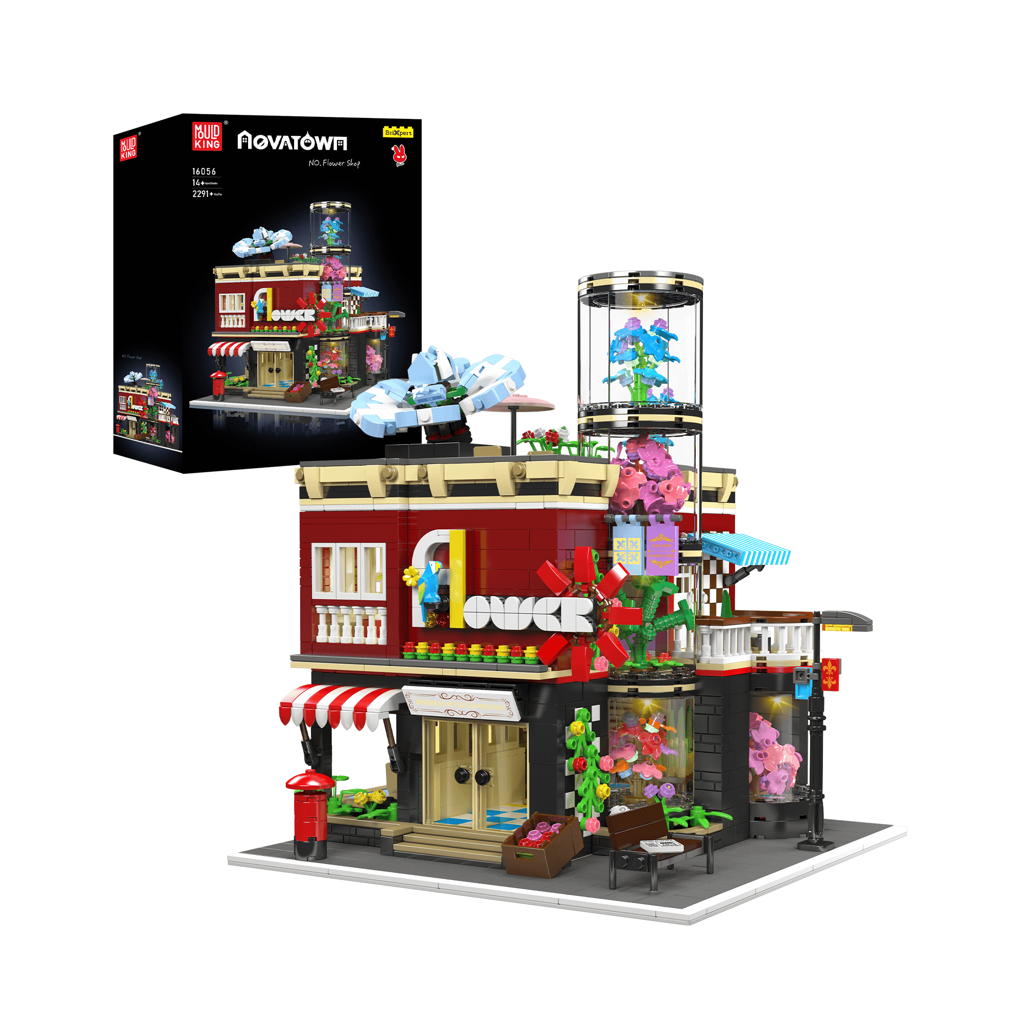 Mould King 16056 NovaTown Flower Shop Building Set | 2,291