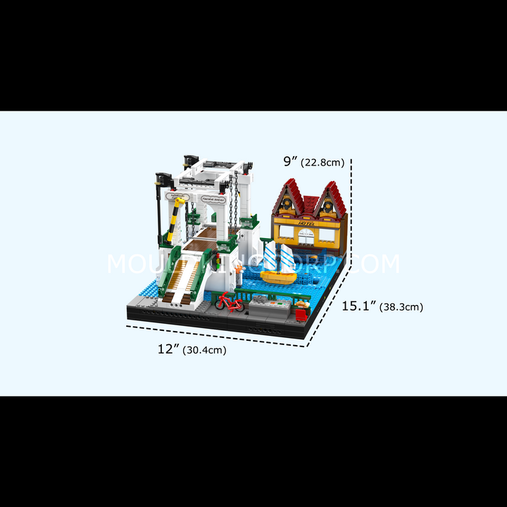 Mallenkoning 16068 Noord-Europa stad vouwbrug bouwset | 2.066 stuks