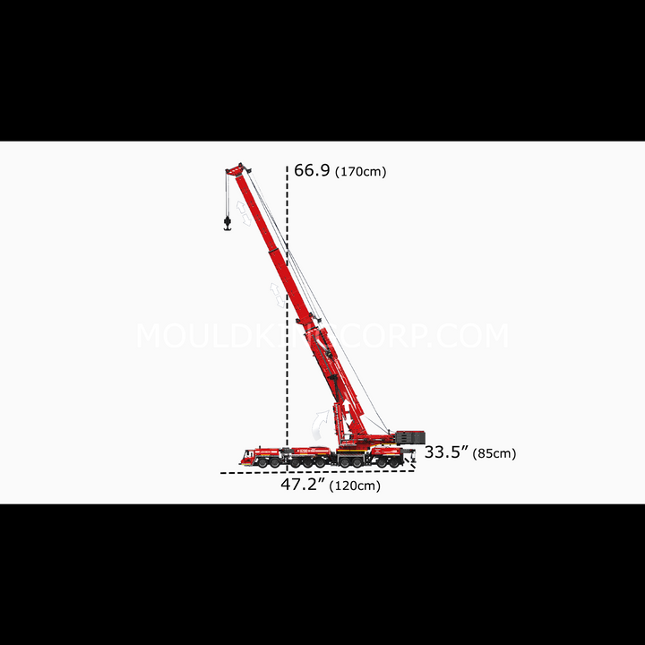 Ensemble de construction de grue télécommandée Mould King 17007 Ultimate Liebherr LTM 11200 | 8 506 pièces