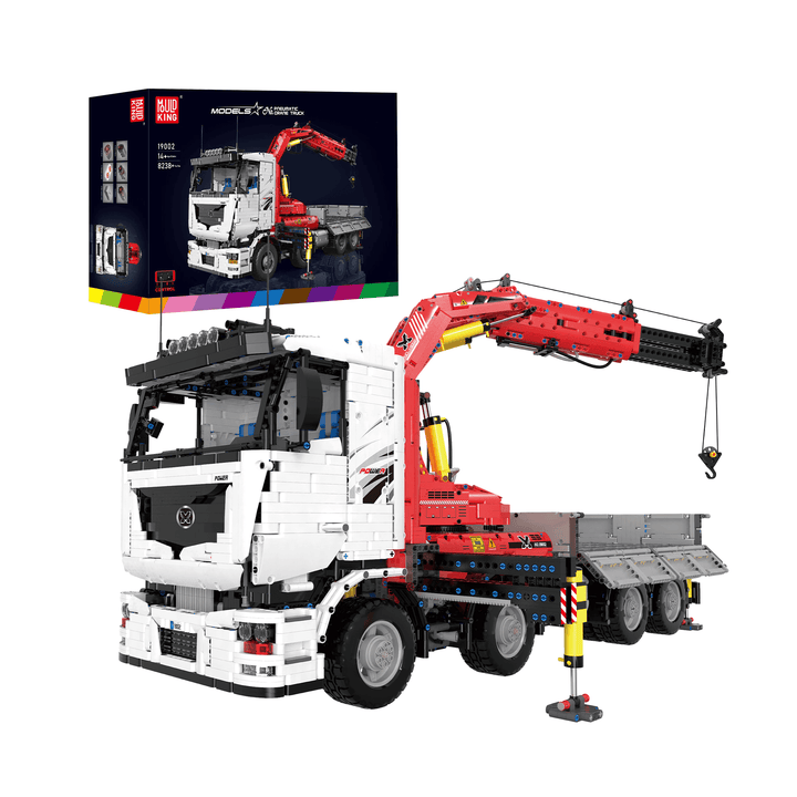 Camion grue pneumatique MOULD KING 19002, ensemble de construction télécommandé | 8 238 pièces