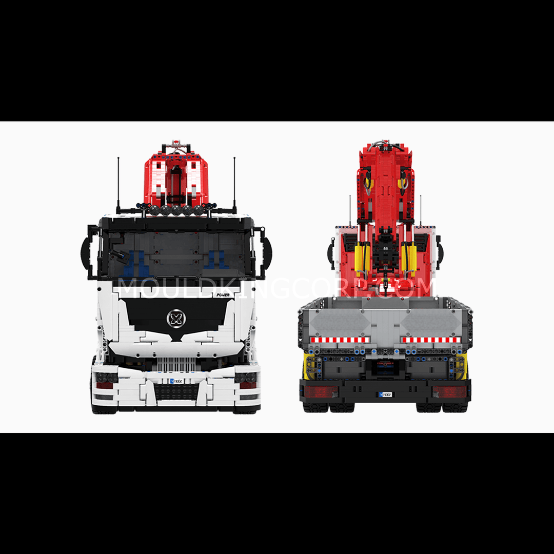 Camion grue pneumatique MOULD KING 19002, ensemble de construction télécommandé | 8 238 pièces