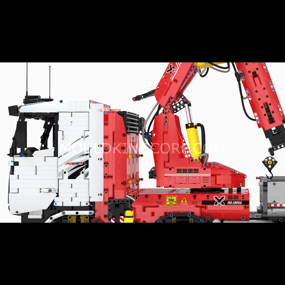 Camion grue pneumatique MOULD KING 19002, ensemble de construction télécommandé | 8 238 pièces