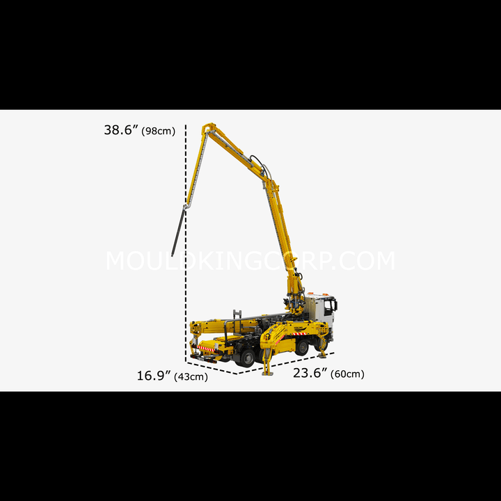MOULD KING 19003 RC Pneumatische Betonvrachtwagen Bouwset | 4.368 stuks