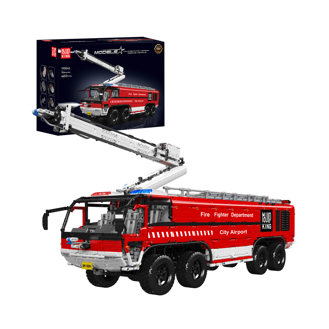 MOULD KING 19004S RC Pneumatisch luchthaven reddingsvoertuig bouwset | 6.653 stuks
