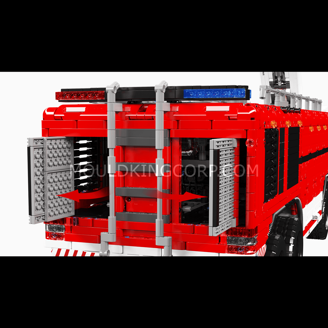 MOULD KING 19004S RC Pneumatisch luchthaven reddingsvoertuig bouwset | 6.653 stuks