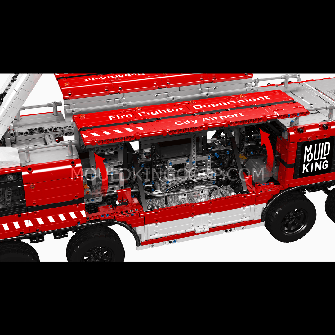 MOULD KING 19004S RC Pneumatisch luchthaven reddingsvoertuig bouwset | 6.653 stuks