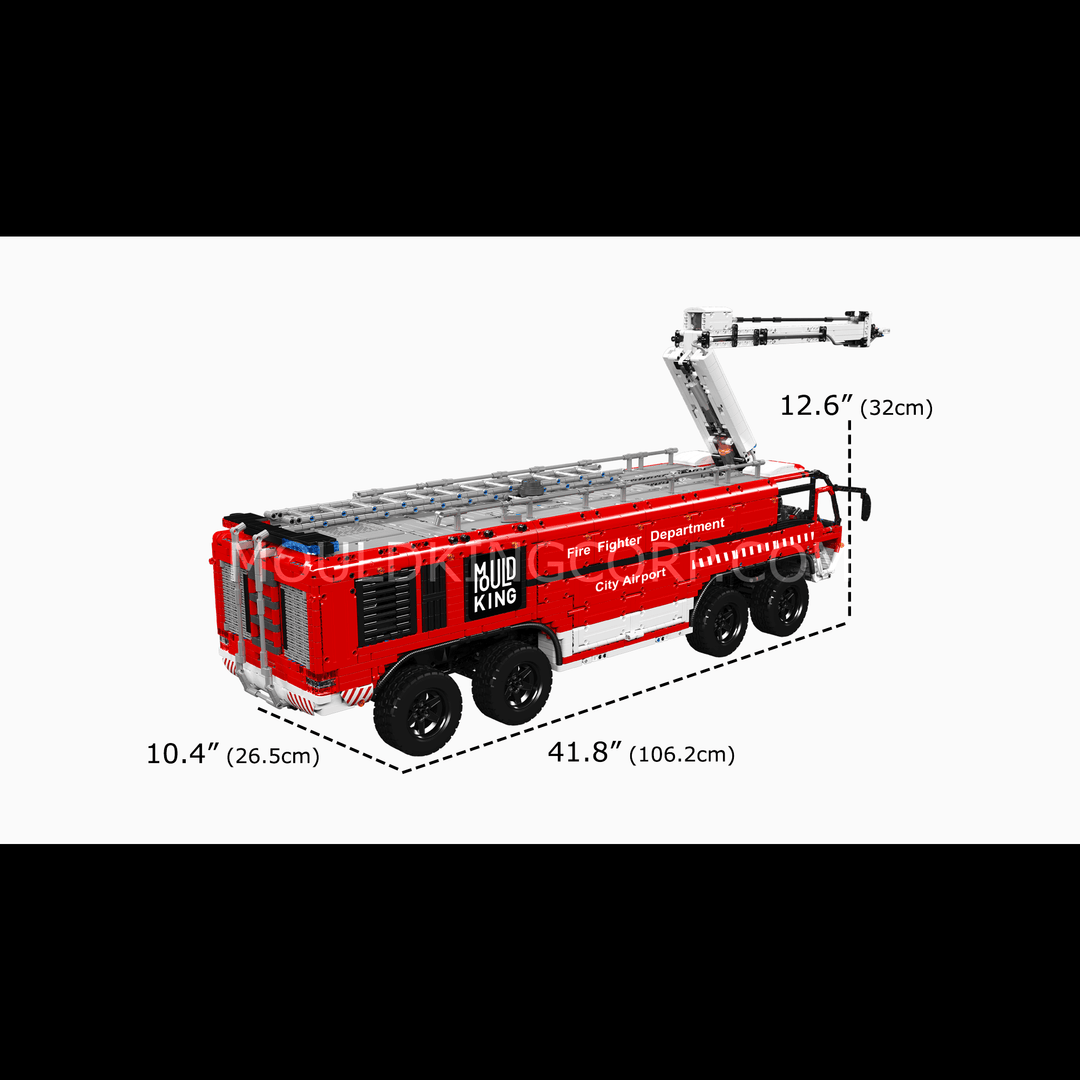 MOULD KING 19004S RC Pneumatisch luchthaven reddingsvoertuig bouwset | 6.653 stuks