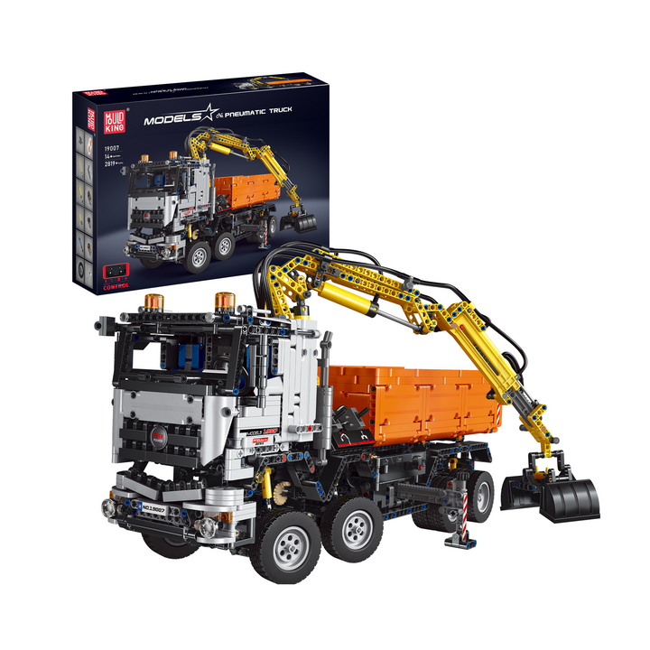 Mallenkoning 19007 2-in-1 RC Graafmachine & Dump Truck Bouwset | 2.970 stuks