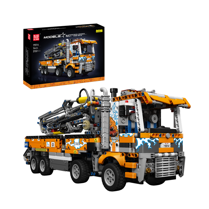 Camion-pompe à béton pneumatique Mould King 19014 | 2 132 pièces