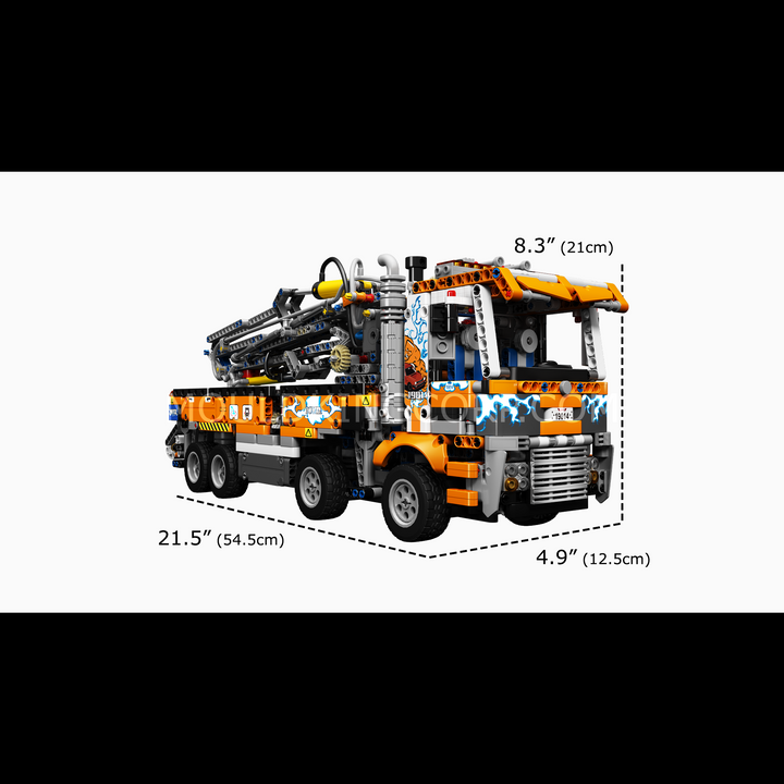 Camion-pompe à béton pneumatique Mould King 19014 | 2 132 pièces