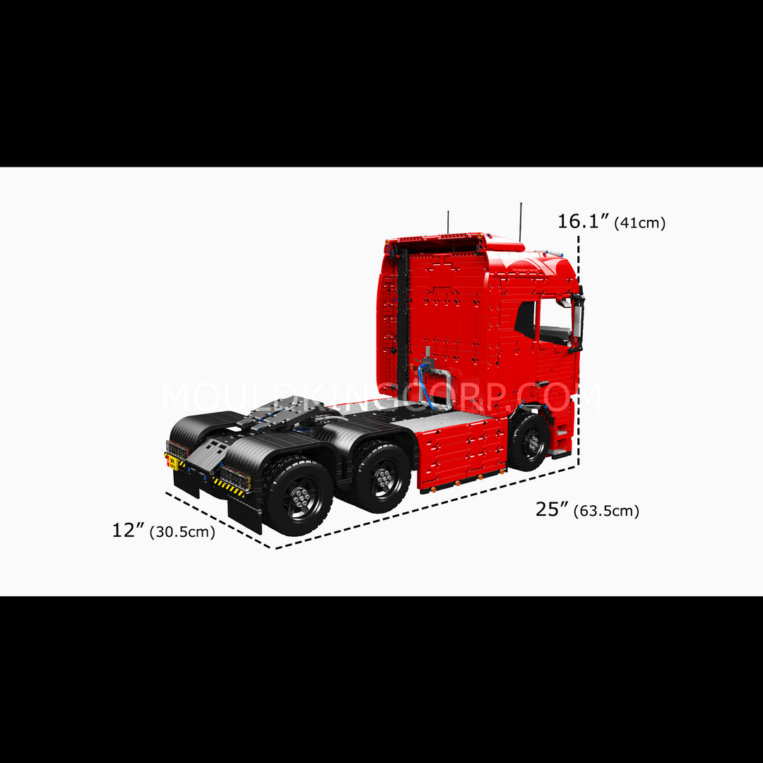 Mould King 19015 FH16 Ensemble de construction de camion tracteur pneumatique télécommandé | 4 608 pièces