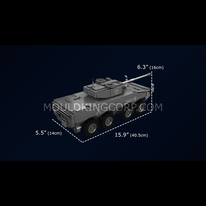 Mould King 20023 ZTL-11 Véhicule d'assaut à roues | 1 293 pièces