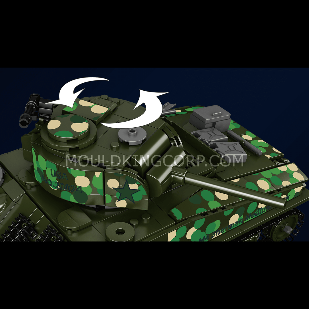 MOULD KING 20024 Kit de construction télécommandé pour char M4 Sherman | 950 pièces