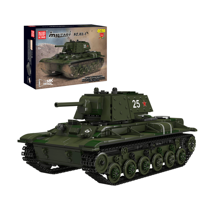 Ensemble de construction télécommandé MOULD KING 20025 KV-1 Tank | 924 pièces