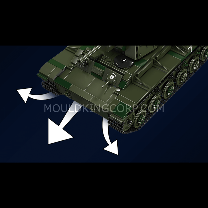 Ensemble de construction télécommandé MOULD KING 20025 KV-1 Tank | 924 pièces