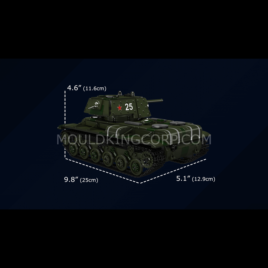 Ensemble de construction télécommandé MOULD KING 20025 KV-1 Tank | 924 pièces