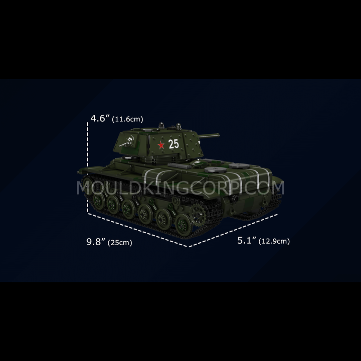 Ensemble de construction télécommandé MOULD KING 20025 KV-1 Tank | 924 pièces