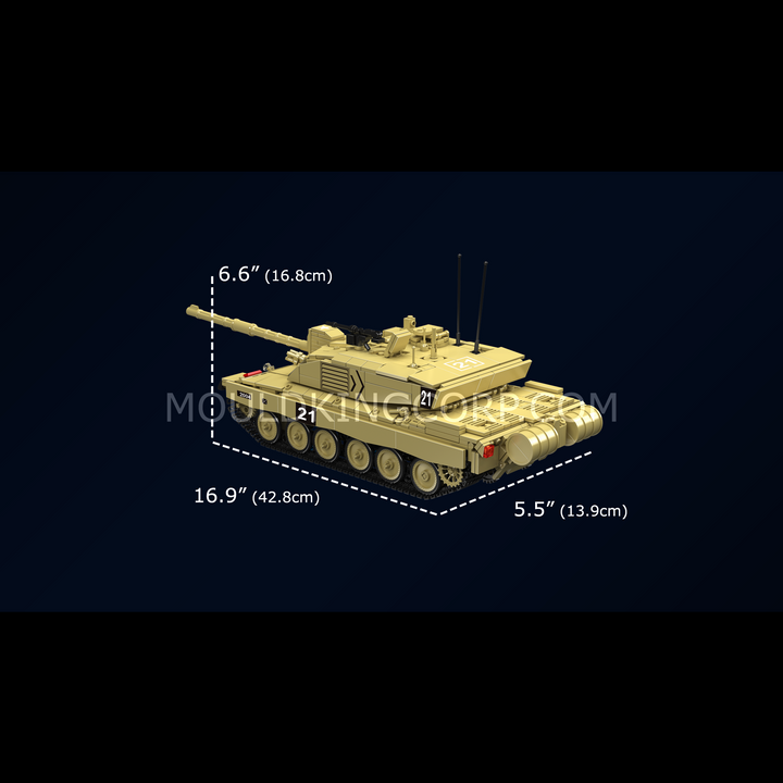 Mould King 20037 Challenger 2, ensemble de construction de chars | 1 129 pièces