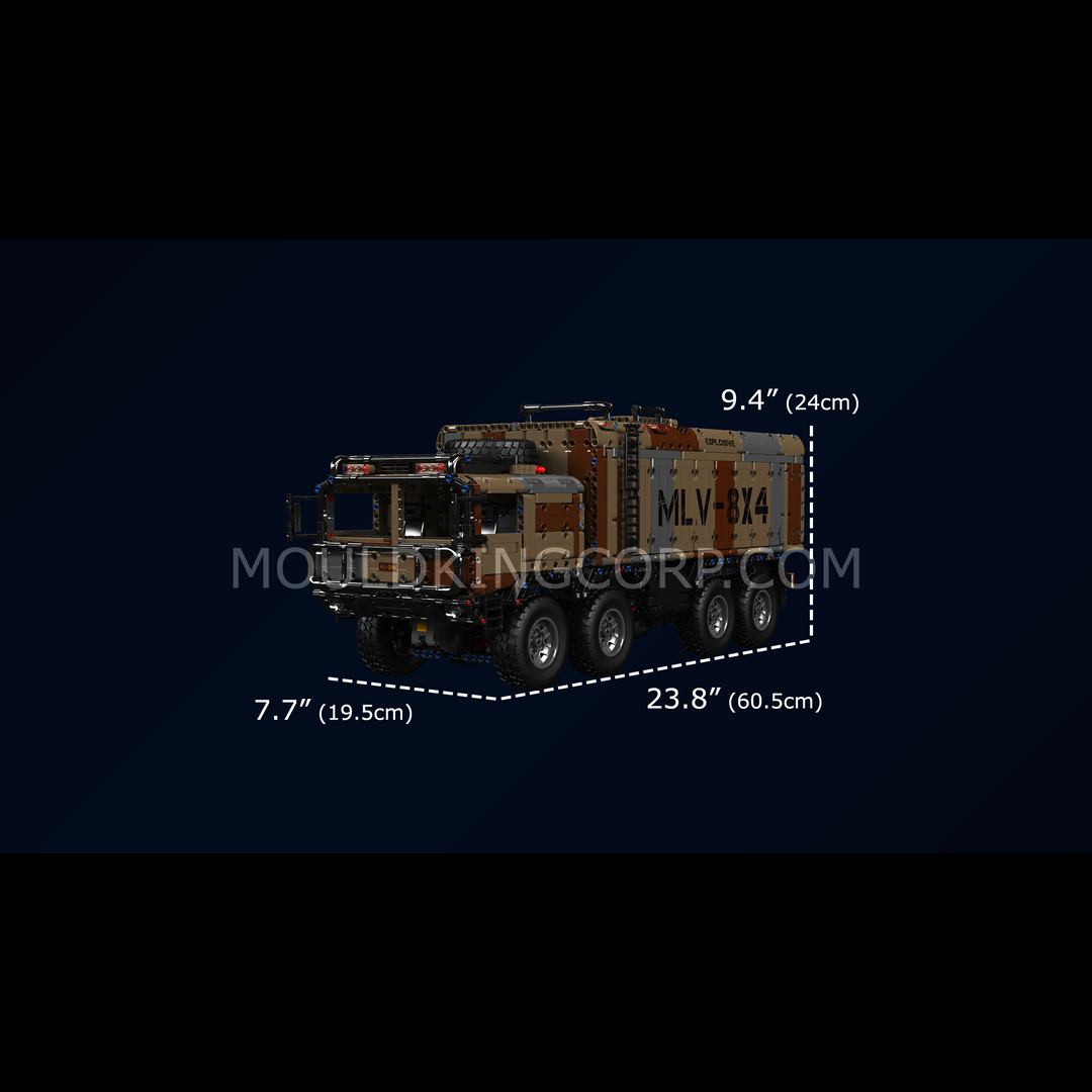 Mould King 20044/20045 Camion lance-missiles télécommandé 8x4, ensemble de construction militaire | 3 594 pièces