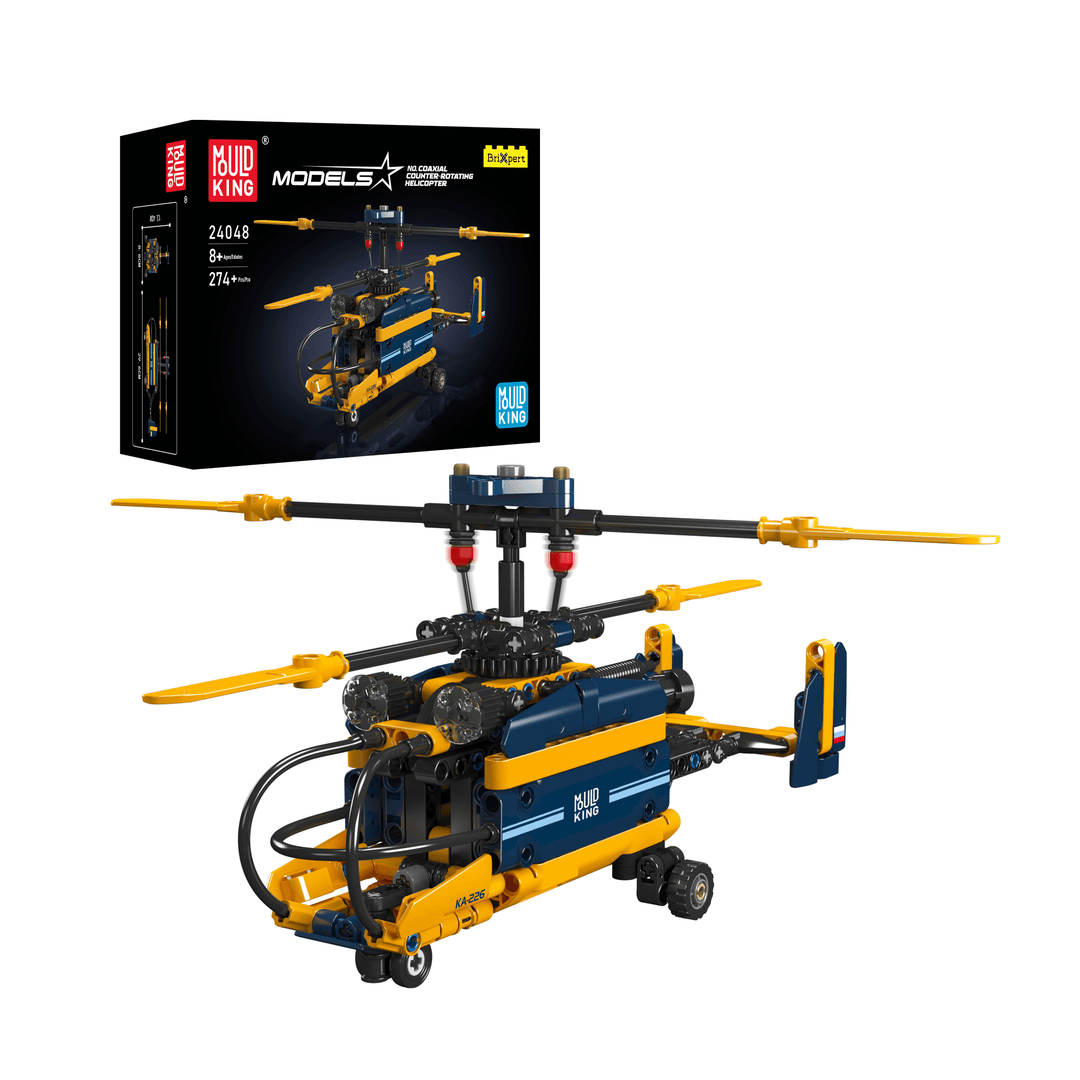 Mould King 24048 Coaxial Counter-rotating Helicopter Model Building Set | 274 Pcs