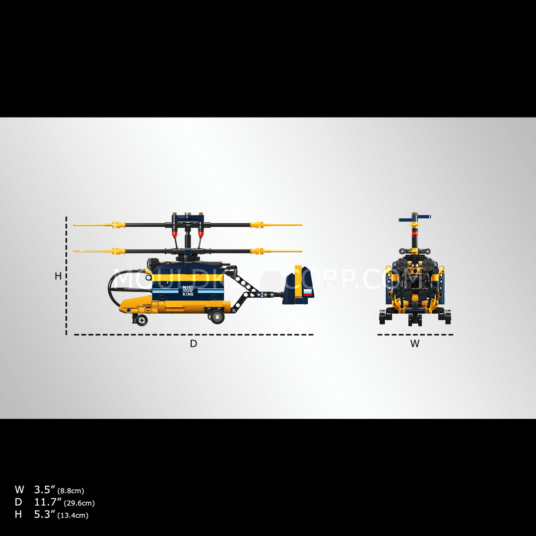 Mould King 24048 Coaxial Counter-rotating Helicopter Model Building Set | 274 Pcs