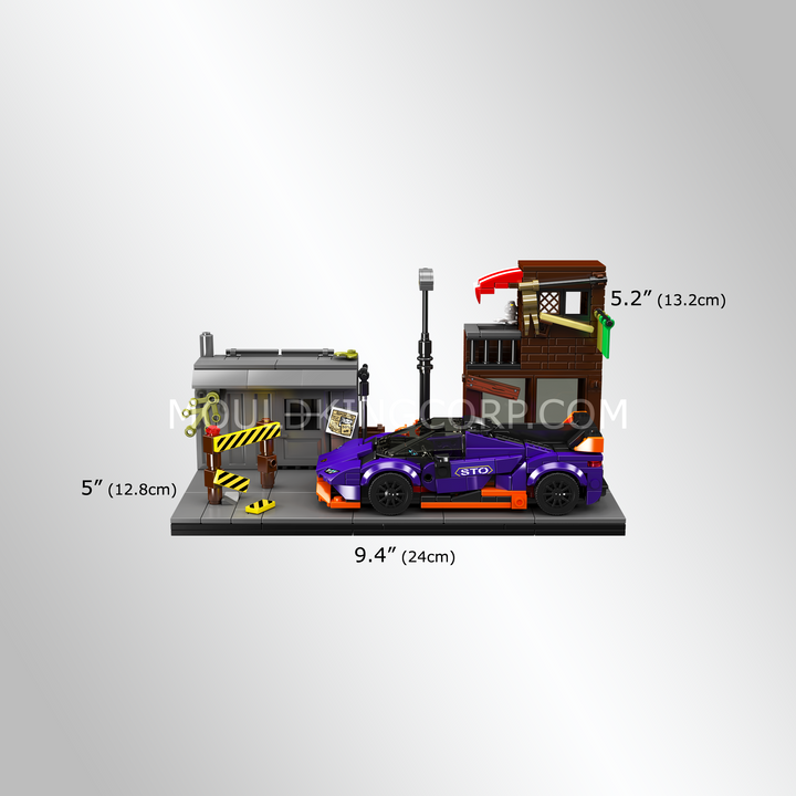 Mould King 24063 Wasteland Street Supercar Scene bouwset | 601 stuks