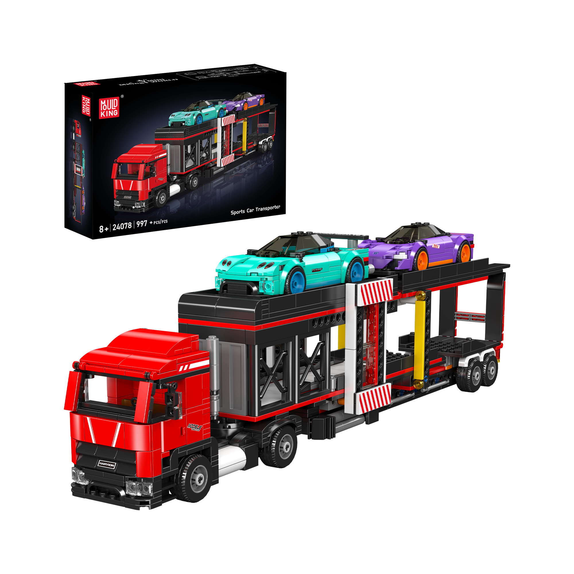 Mould King 24078 Sports Car Transporter Truck Building Set 997