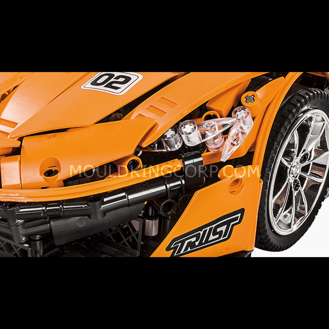 Mallenkoning 13090S P1 Volcano Gele Raceauto Afstandsbediening Bouwpakket | 3.228 PAKS