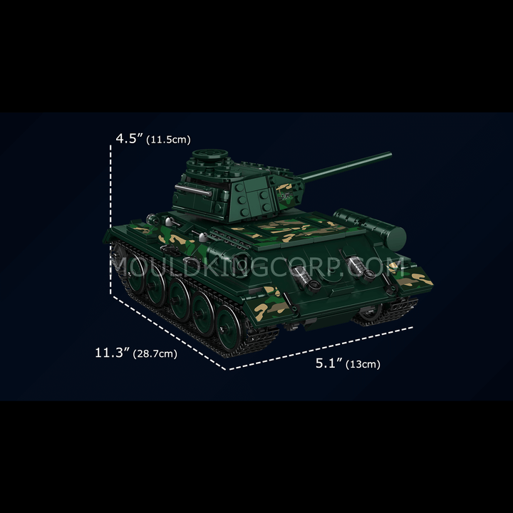 Mould King 20015 Kit de construction de maquettes de chars soviétiques T-34 | 800 pièces
