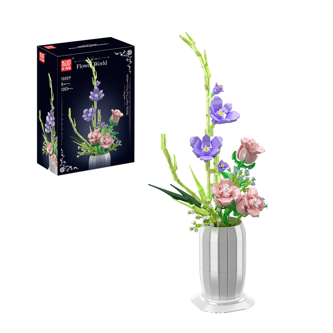 Mould King 10009 Wunscherfüllender Rosenblumenstrauß Bausatz | 1.203 Teile
