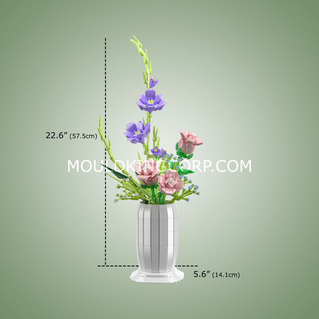 Mould King 10009 Wunscherfüllender Rosenblumenstrauß Bausatz | 1.203 Teile