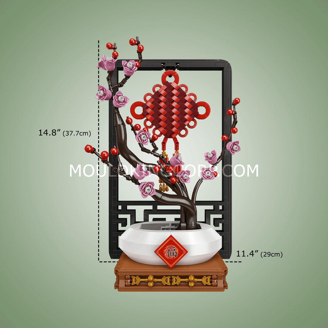 Mould King 10014 Chinese Knot Potted Plum Blossom Building Set | 1,078 PCS