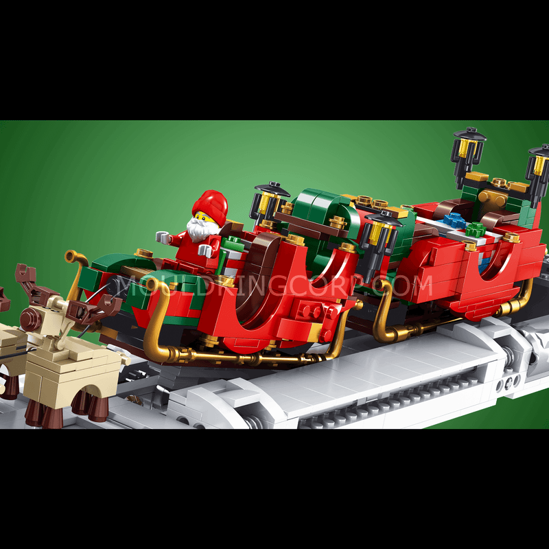 Mould King 10015 Motorised Santa Sleigh & Reindeer Building Set | 1,318 PCS