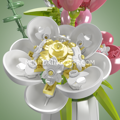 Mould King 10059 Peony Flowers Bouquet Building Set | 866 PCS