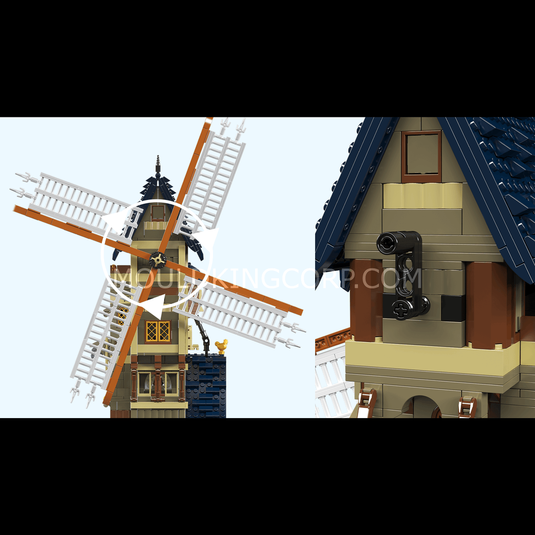 Mallenkoning 10060 Middeleeuws Europa Windmolen Bouwset | 1.584 Stuks