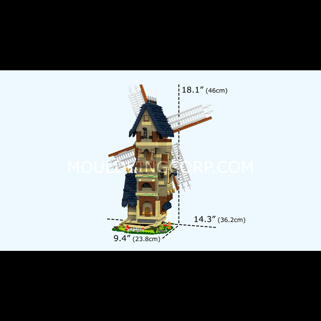 Mallenkoning 10060 Middeleeuws Europa Windmolen Bouwset | 1.584 Stuks