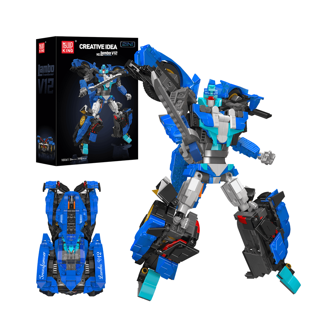 Matrijzenkoning 10061 Creatieve Ideeën 2in1 Lambo Robot Bouwset | 998 PCS